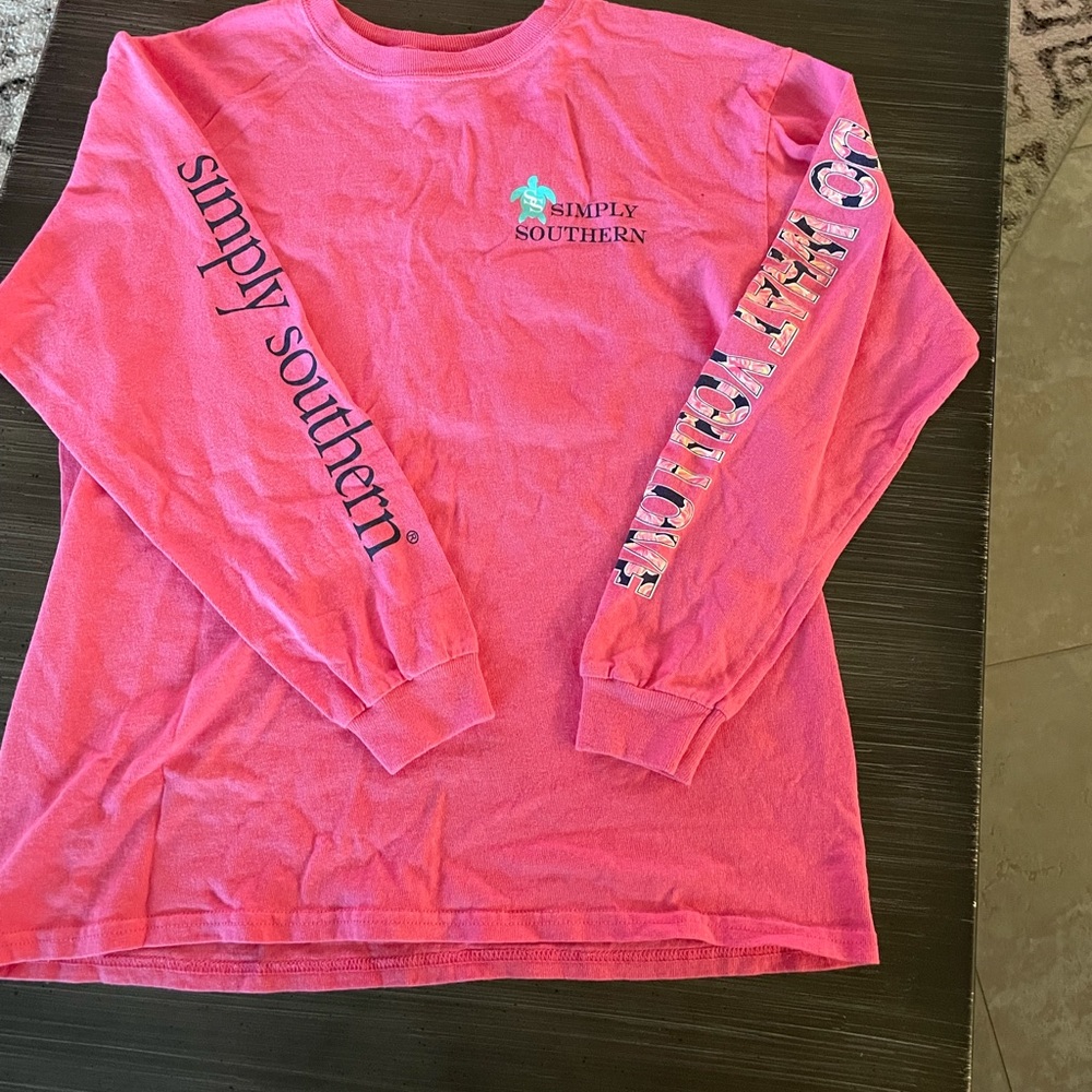 Simply Southern Youth Long Sleeve T-Shirt-Pink